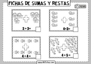 Dibujos de sumas y restas