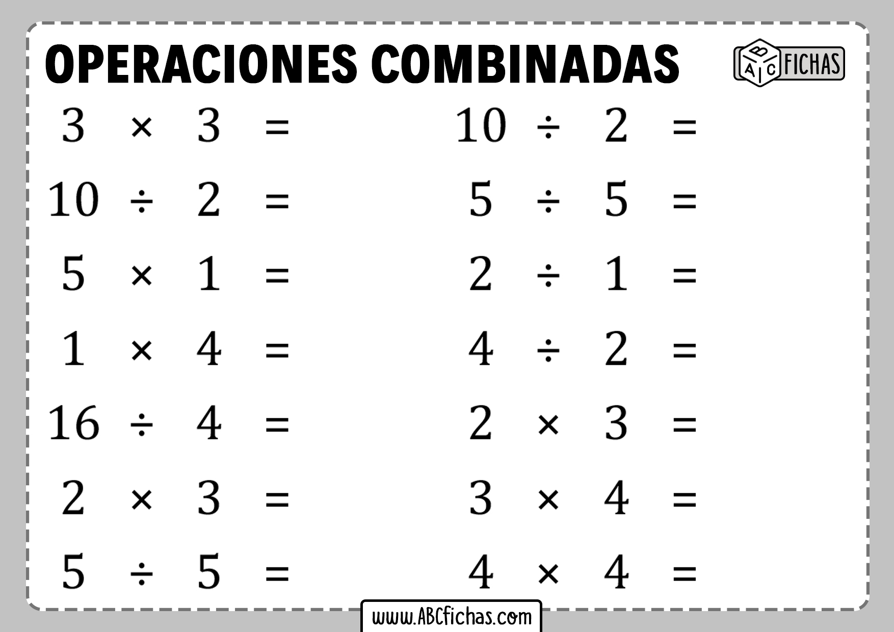 Ejercicios operaciones combinadas pdf