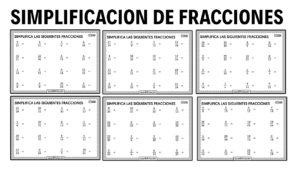 Ejercicios simplificacion fracciones