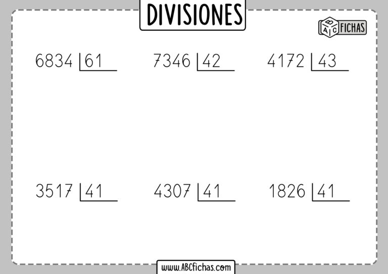 Ejercicios De Divisiones Por Dos Cifras Abc Fichas 0822