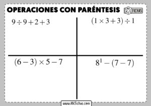 Ejercicios de operaciones con parentesis para primaria