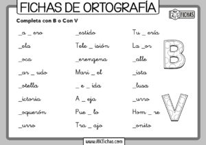 Ejercicios de ortografia con b y v