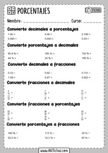 Ejercicios de calcular porcentajes