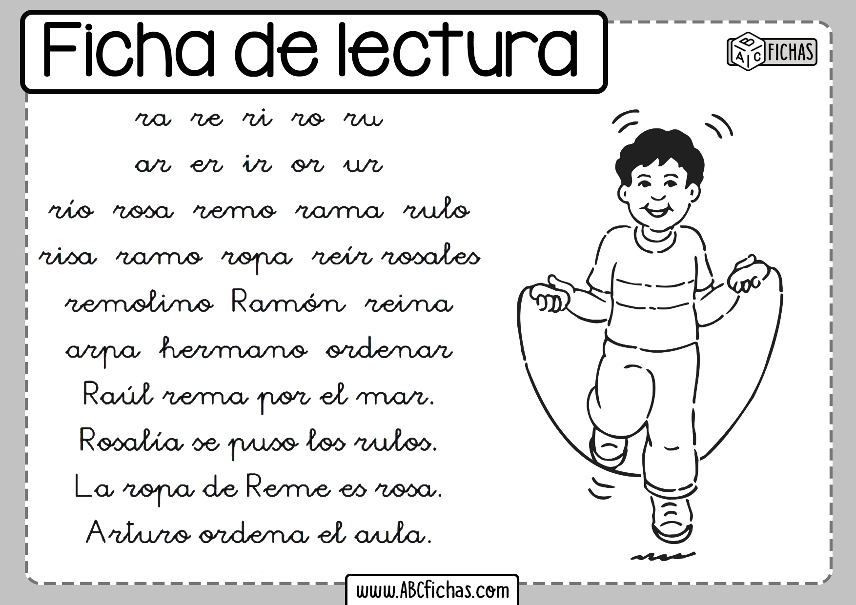 Ficha de lectura letra r