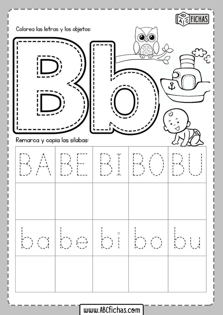 Ficha Letra B Para Niños Abc Fichas