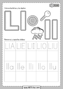 Ficha letra ll para niños