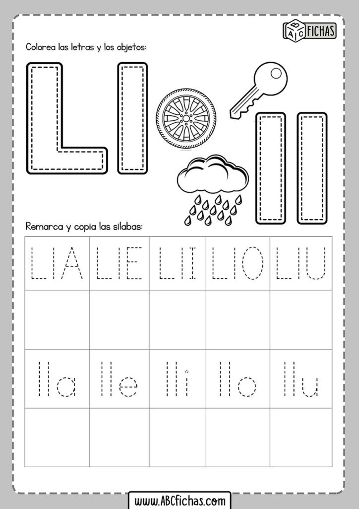 Ficha letra ll para niños - ABC Fichas