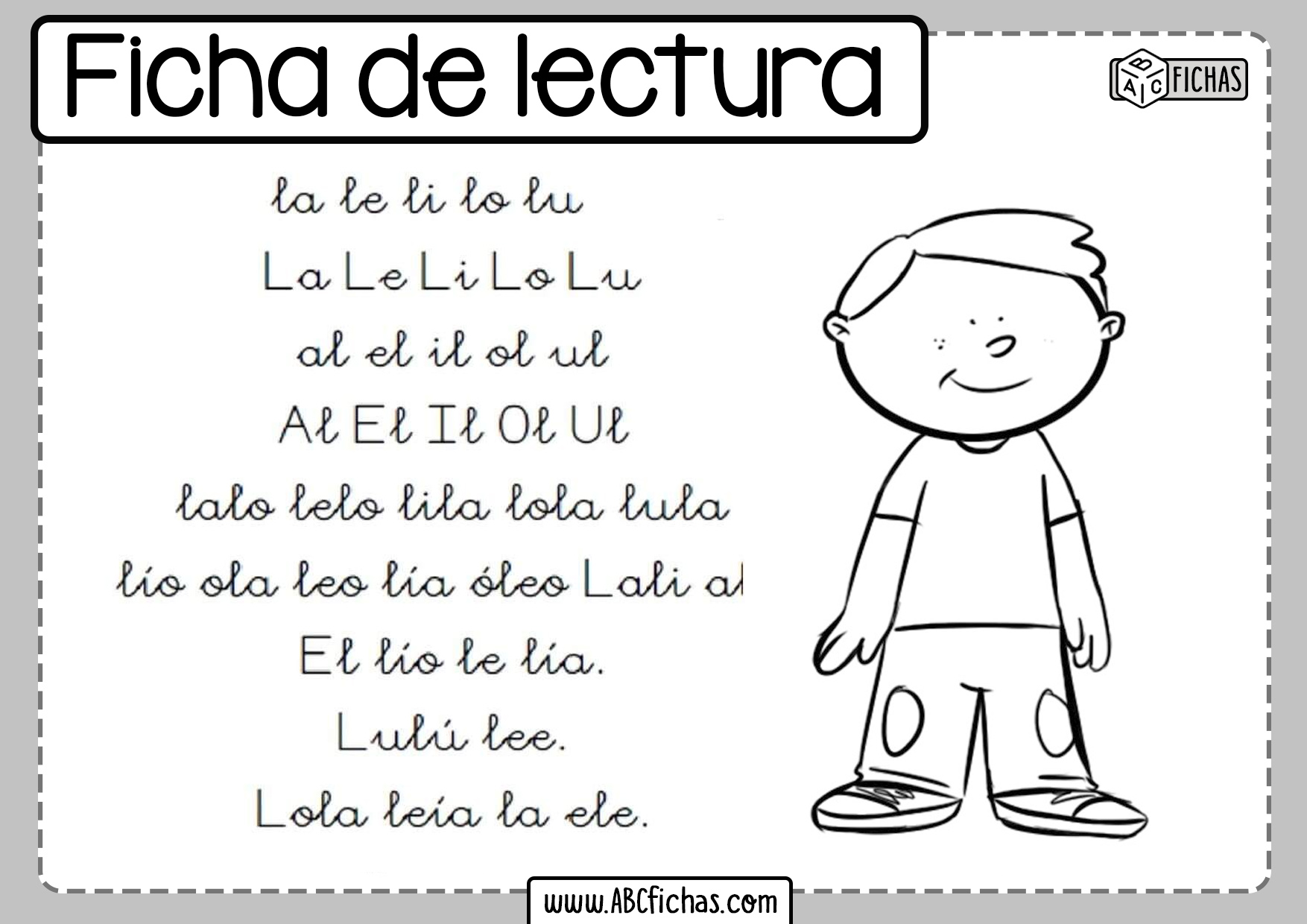 Fichade lectura de la letra l