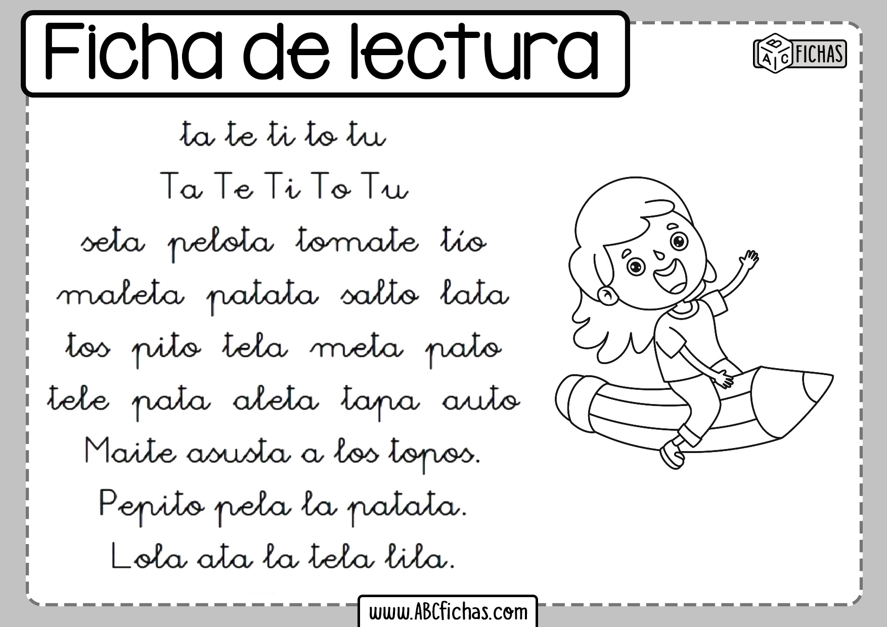 Fichade lectura de la letra t