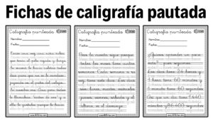 Fichas de caligrafia con letra pautada y punteada