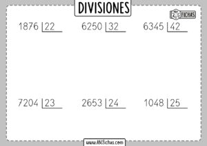 Fichas de divisiones para resolver