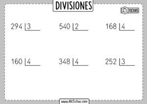 Fichas de divisiones por 1 cifra