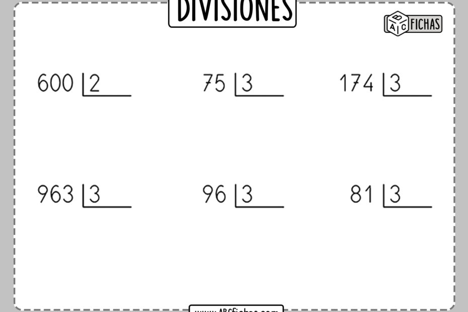 Fichas de divisiones por una cifra para resolver pdf
