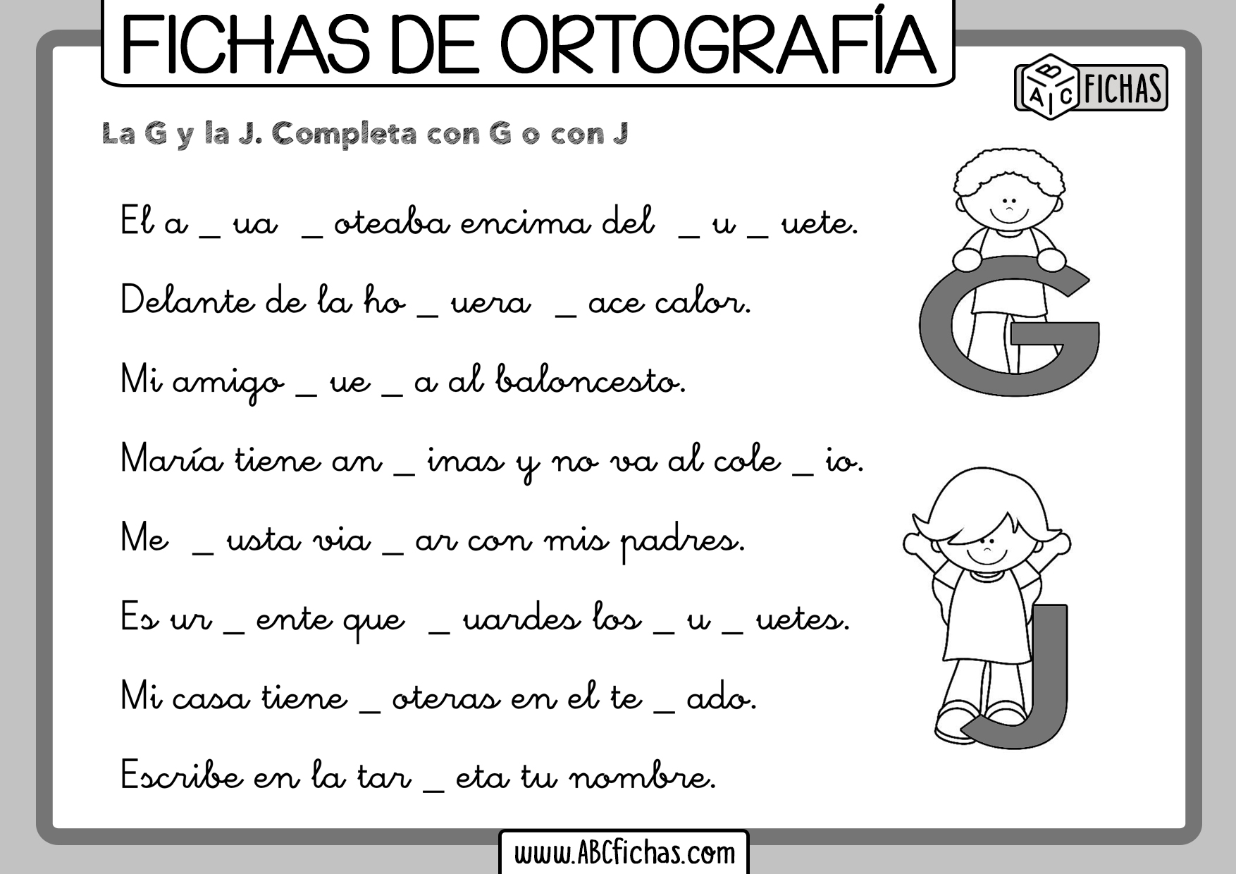 Actividades De Ortografía Completar Con B V R Rr Fichas Para NiÑos