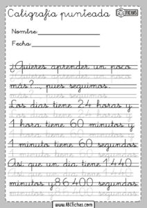 Fichas de letra pautada