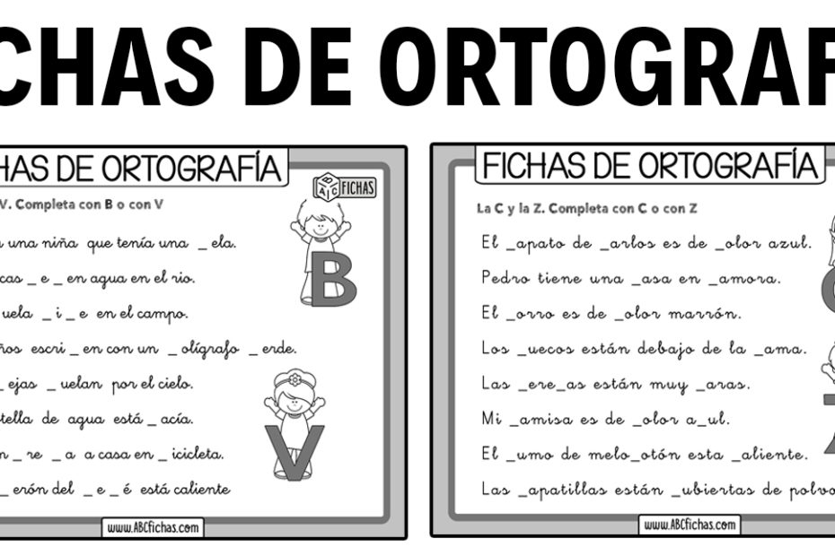 Fichas de ortografia para niños