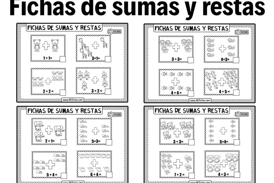 Fichas de sumas y restas