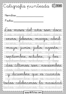 Fichas de caligrafía para imprimir