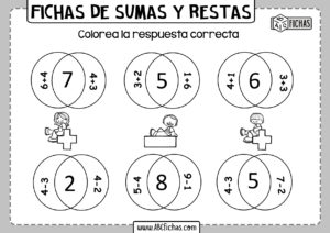 Fichs de sumar y restar para imprimir