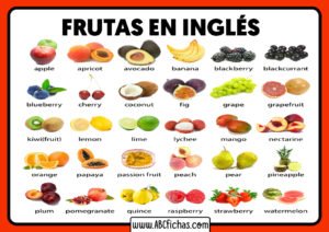 Frutas en ingles vocabulario