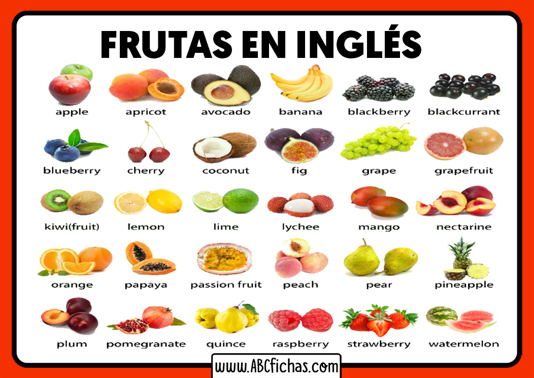 Frutas en ingles vocabulario