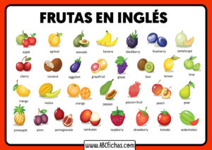 Frutas en ingles para niños