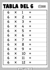 La tabla del 6