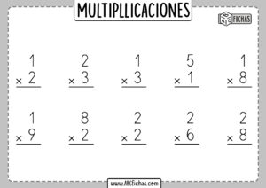Multiplicaciones de 1 numero