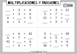 Multiplicaciones y divisiones cuadernillo para imprimir