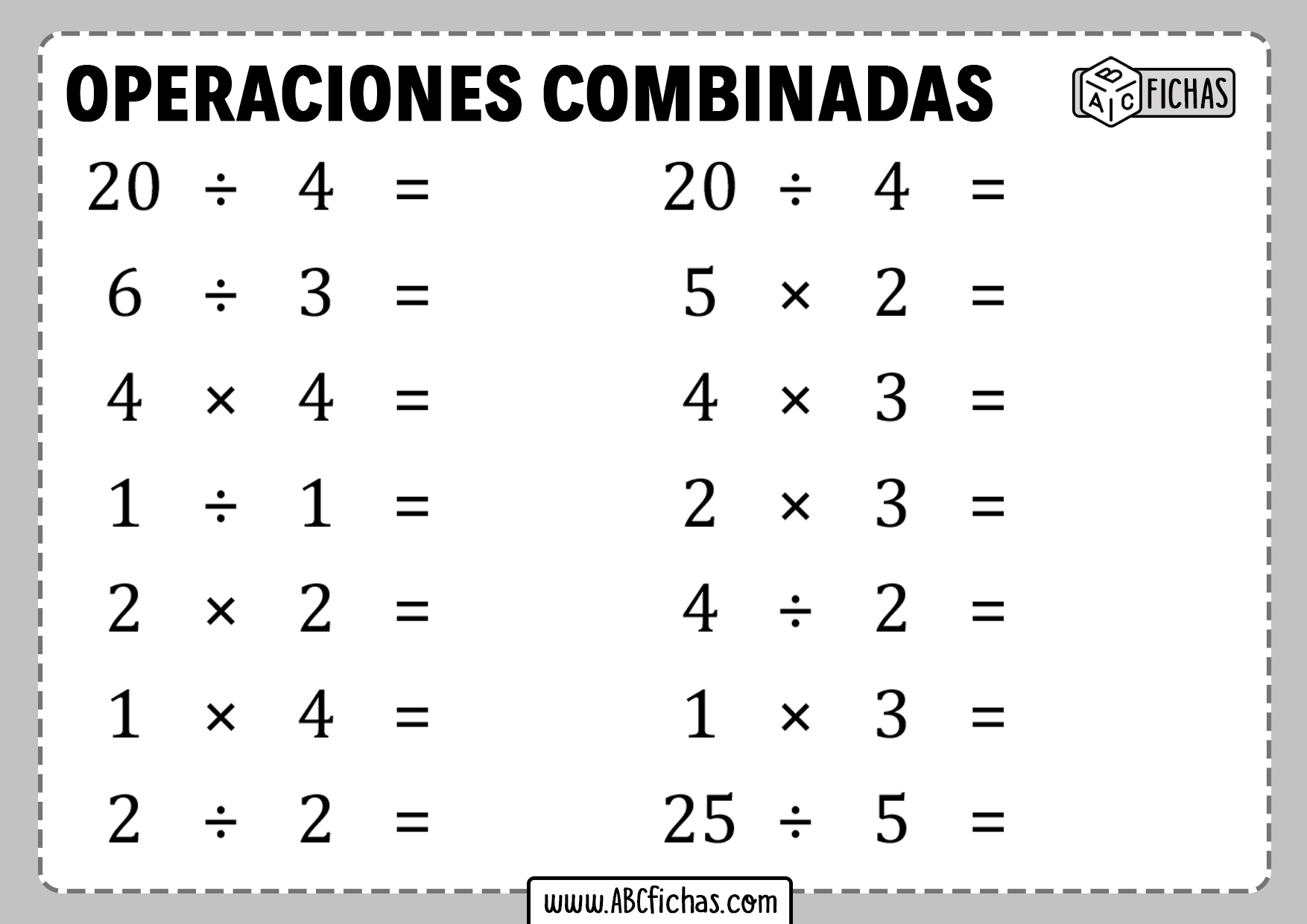 Operaciones combinadas ejercicios