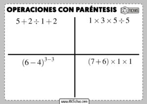 Operaciones con parentesis fichas de ejercicios primaria