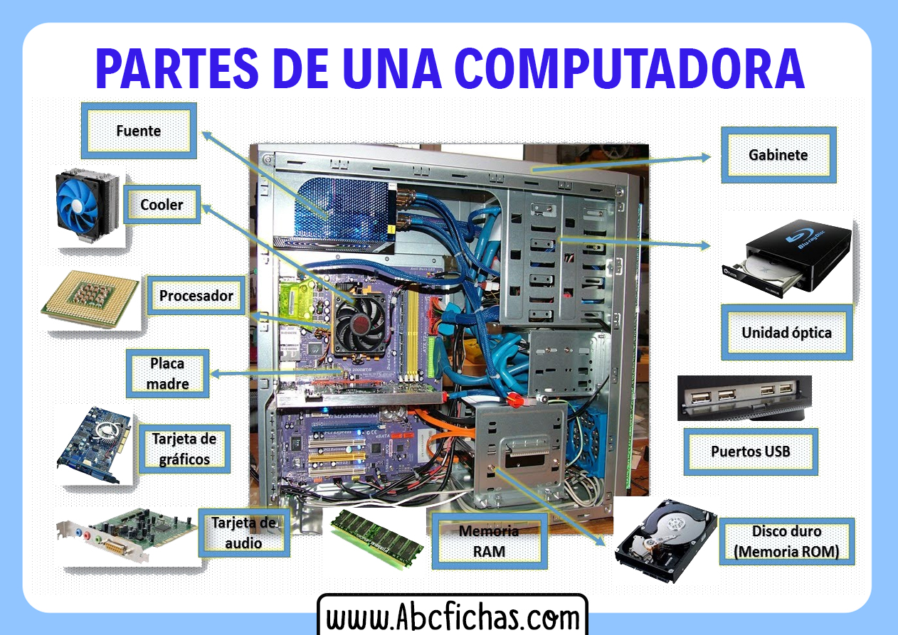 Partes De Un Ordenador O Computadora Estructura Interna Y Externa