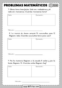 Primer grado problemas de matematicas