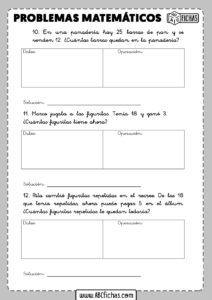 Problemas de matematicas primer grado