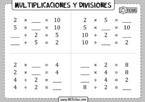 Problemas de multiplicaciones y divisiones