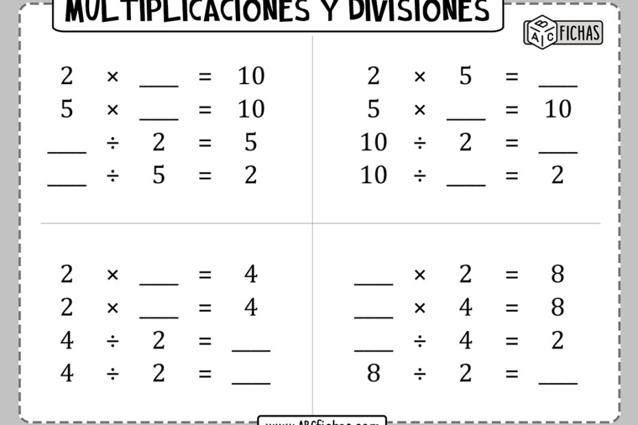Problemas de multiplicaciones y divisiones