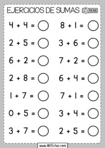 Sumas faciles para niños pequeños