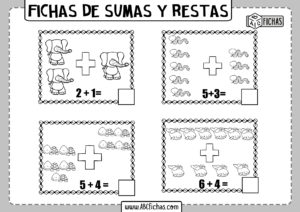 Sumas y restas de dibujos