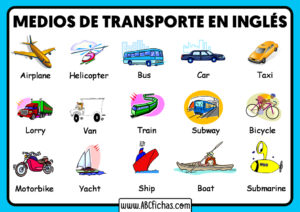 Vocabulario medios de transporte en ingles