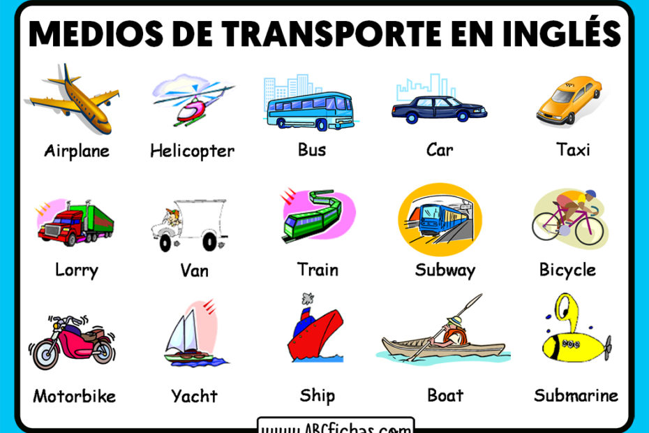 Vocabulario medios de transporte en ingles