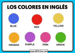 Vocabulario de los colores en ingles