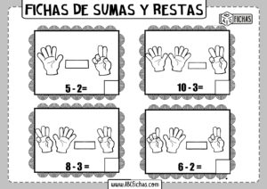 Sumas y restas con dedos ejercicios