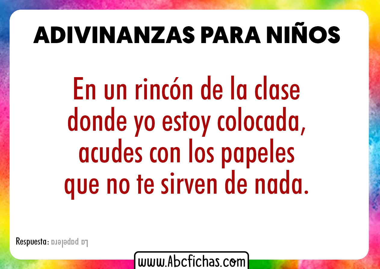 Adivinanzas de cosas para niños