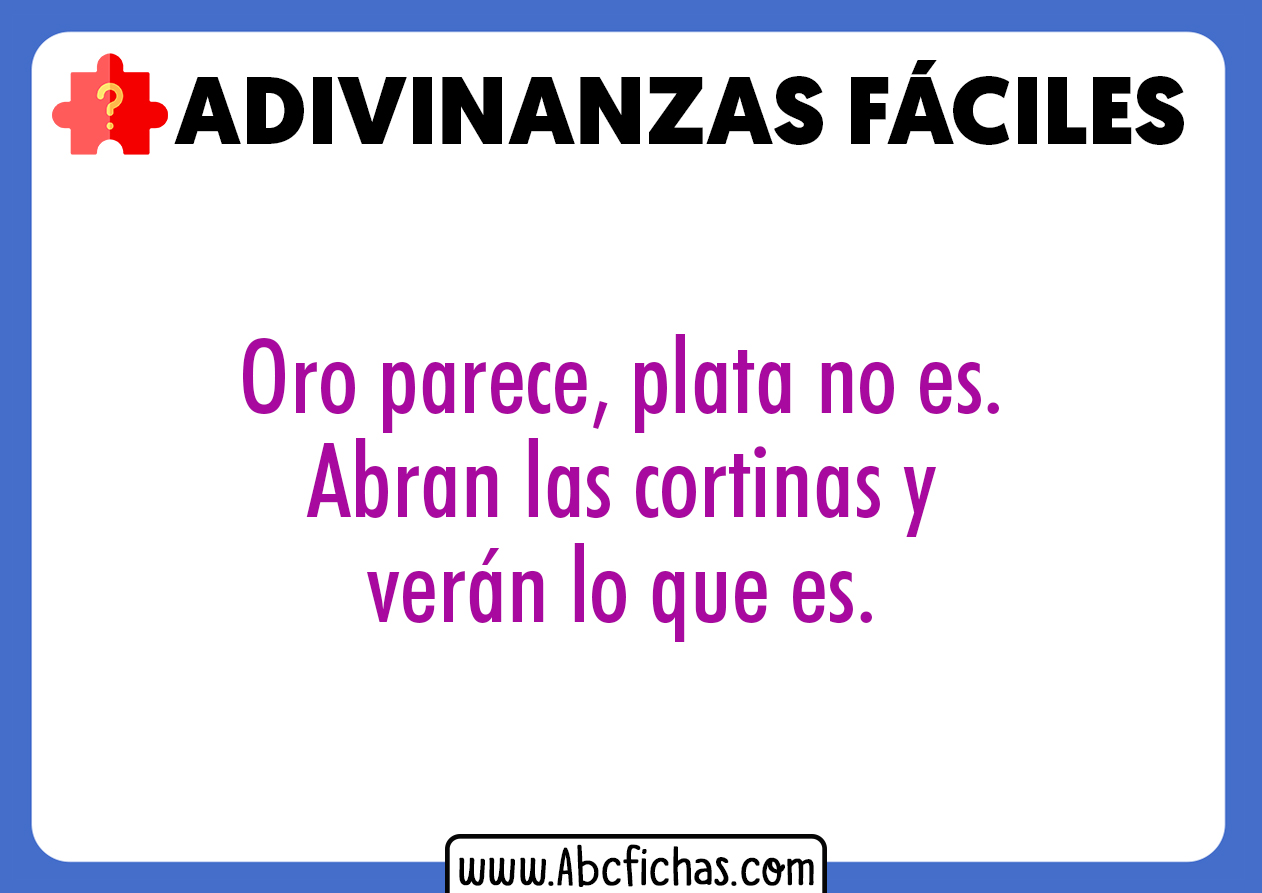 Aplicado proporcionar Espera un minuto Adivinanzas faciles para adultos - ABC Fichas