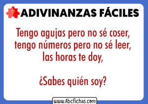 Adivinanzas faciles y sencillas