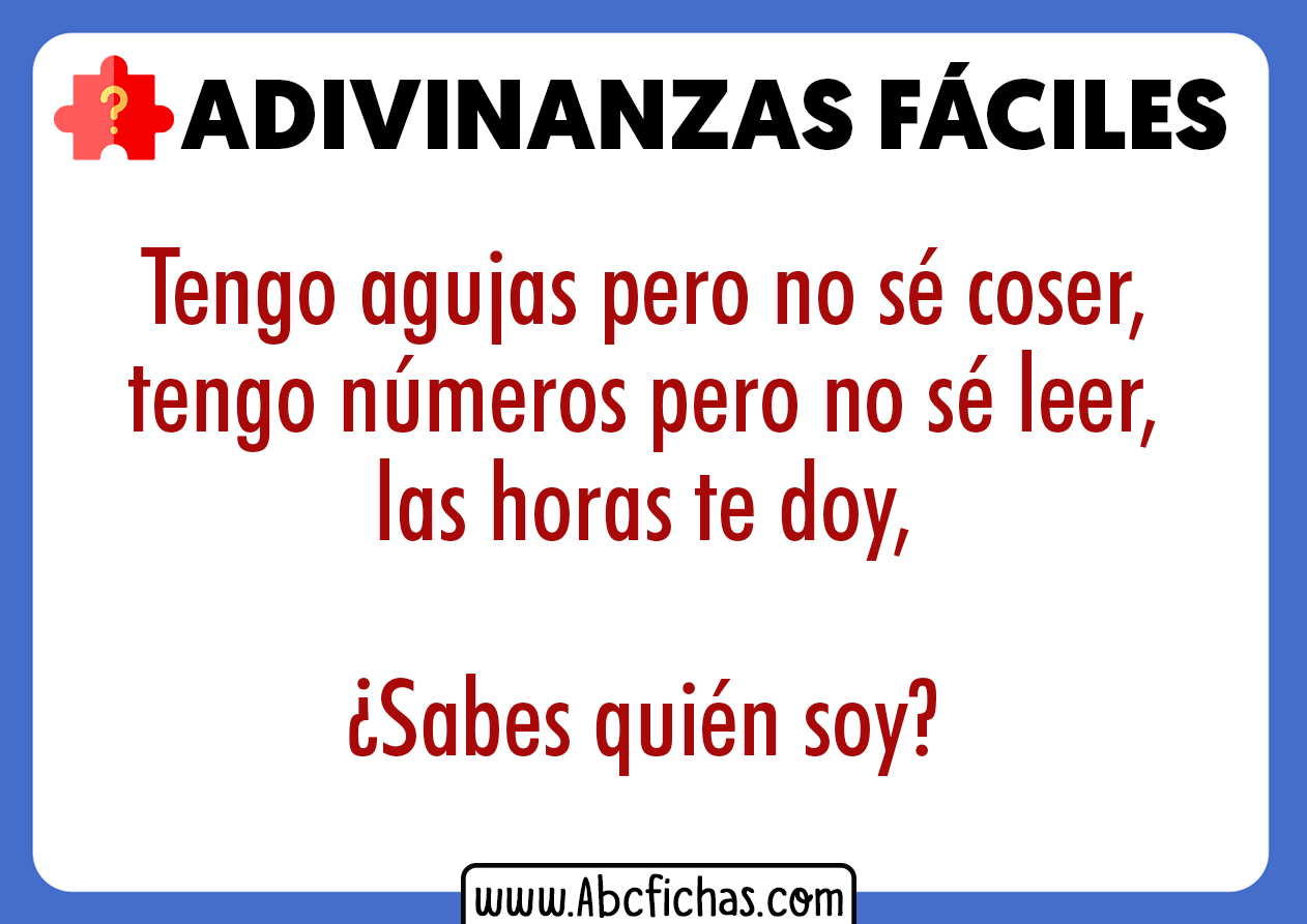 Adivinanzas faciles y sencillas