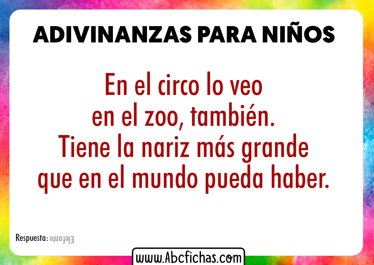 Adivinanzas para niños con solucion