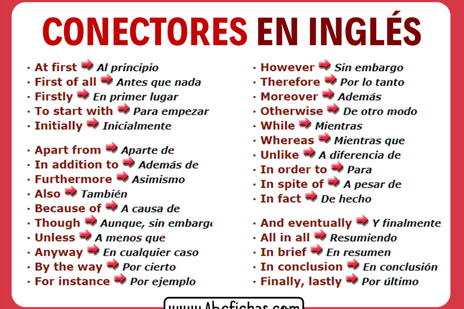 Conectores en ingles