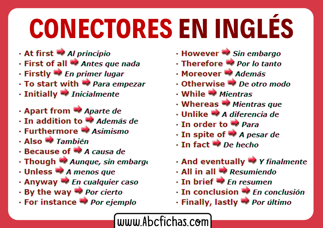 Conectores en ingles