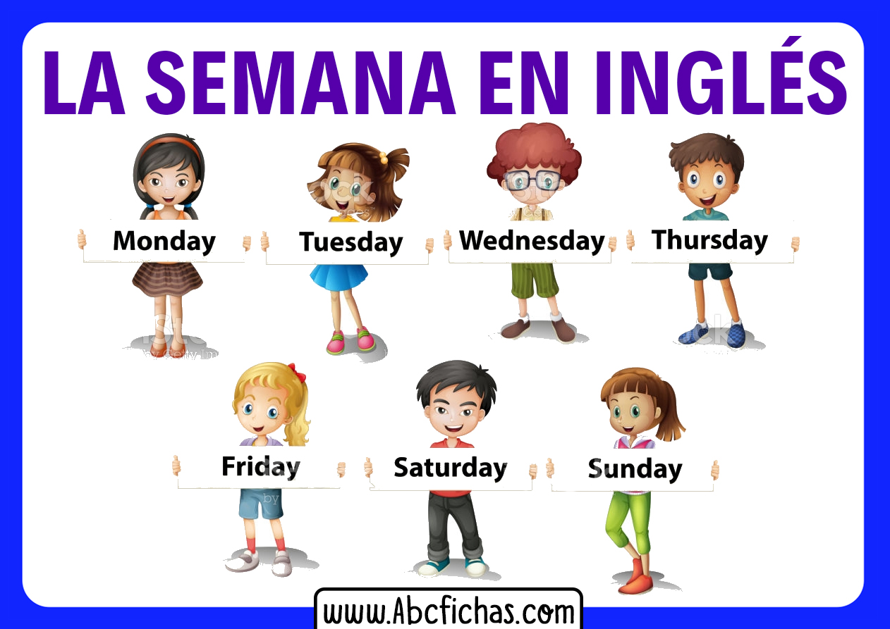 Dias de la semana en ingles para niños - ABC Fichas